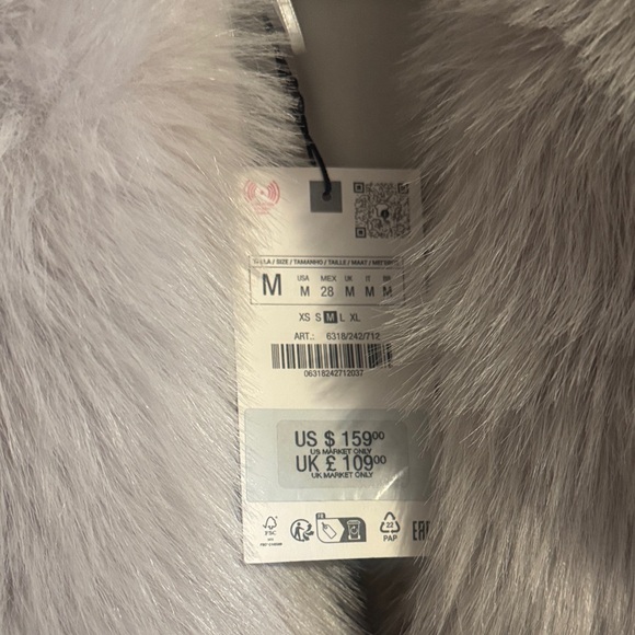 Zara Women's Plush Teddy Jacket - Cream - Picture 2 of 4